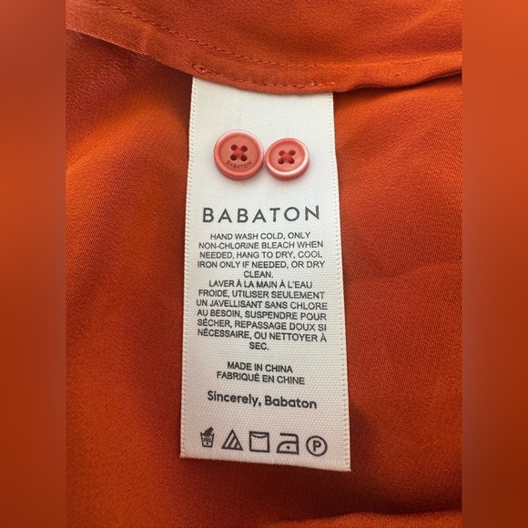 Aritzia Babaton Academy Silk Collared Button Up Blouse Luxe Office Career XS - Picture 8 of 9